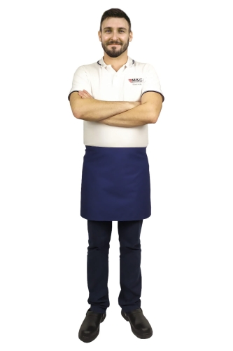 Тъмносиня кухненска престилка дължина 40 см