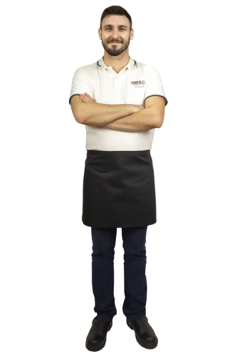 Черен сервизен фартук дължина 40 см