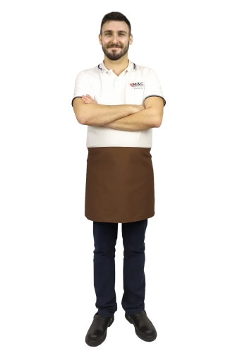 Кафява сервитьорска престилка с дължина 40 см