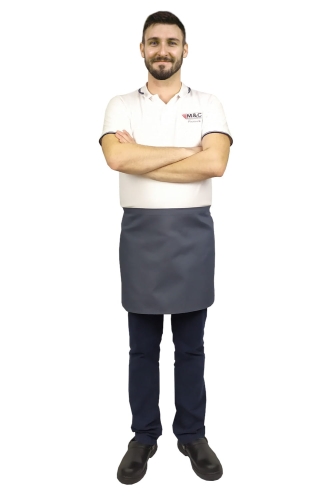 Сива сервитьорска престилка дължина 40 см