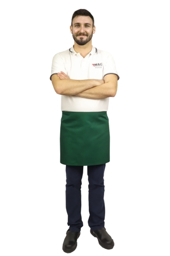 Зелена сервитьорска престилка дължина 40 см