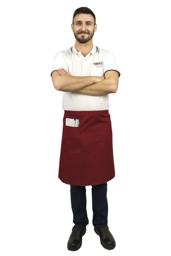 Бордо сервитьорска престилка дължина 60 см готварска
