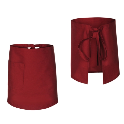 Готварска престилка за сервитьори бордо дължина 60 см