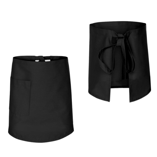 Черна готварска престилка с дължина 60 см