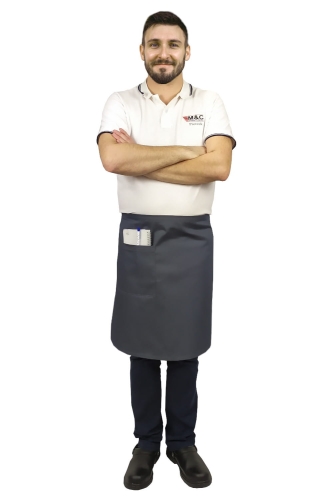 Сива сервитьорска престилка дължина 60 см готварска