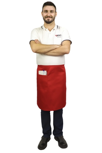 Червен готварски престилка дължина 60 см