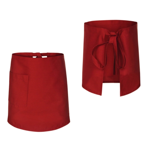 Червена сервитьорска престилка дължина 60 см