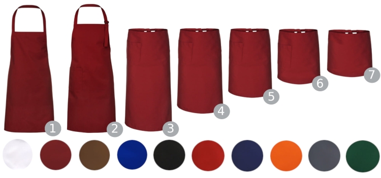 Черен фартук дължина 90 см бармански