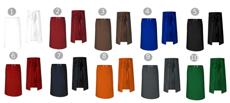 Дълга сива готварска престилка за сервитьори