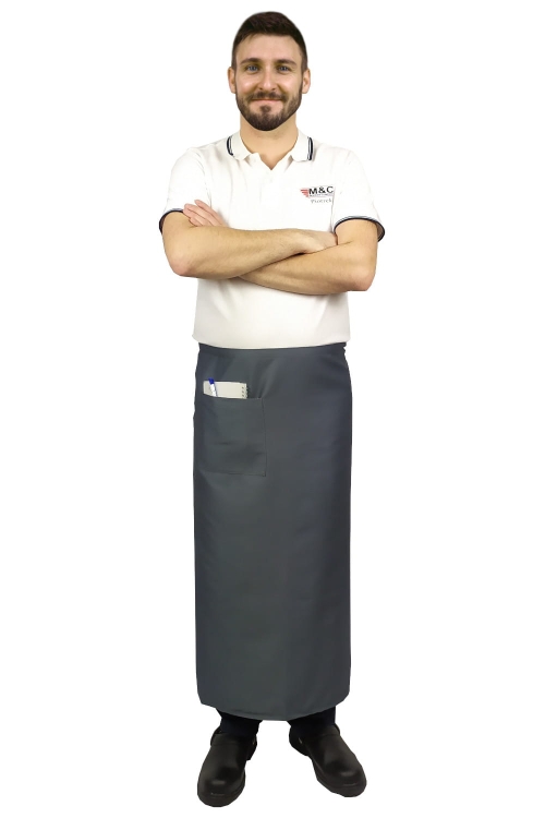 Сива сервитьорска престилка 90 см