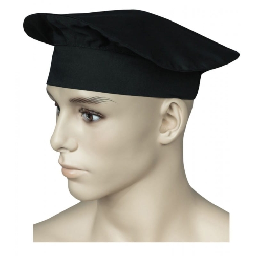 Ниска черна шапка на главен готвач