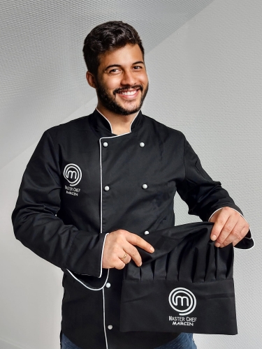 Черен готварски шапка Master Chef с надпис