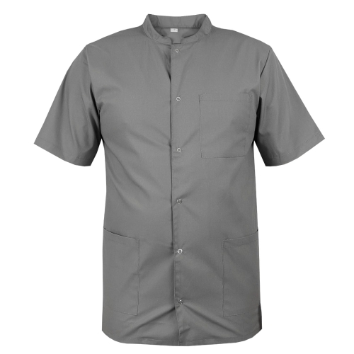 Мъжка медицинска блуза с яка и къс ръкав