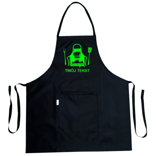 Готварски престилка с графика 'Grill Menu', водоустойчива