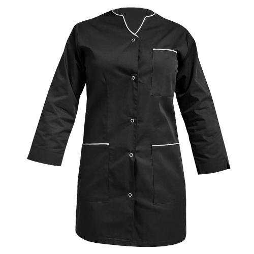 Дамски медицински комплект с 3/4 ръкав и бяла кант.