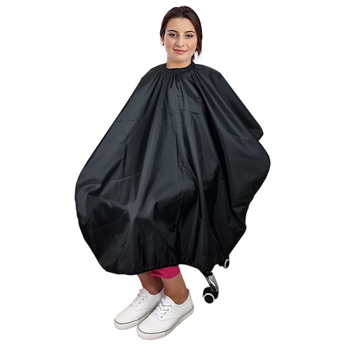 черен дълъг водоустойчив фризьорски наметало