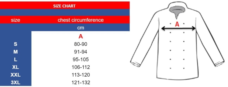 Готварска блуза с копчета, в пепит и с дълги ръкави.
