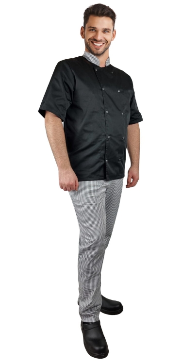 Дълъг ръкав готварска блуза пепит на капси