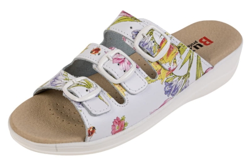 Skórzane buty medyczne premium w kwiaty