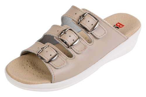 Beżowe skórzane buty medyczne premium