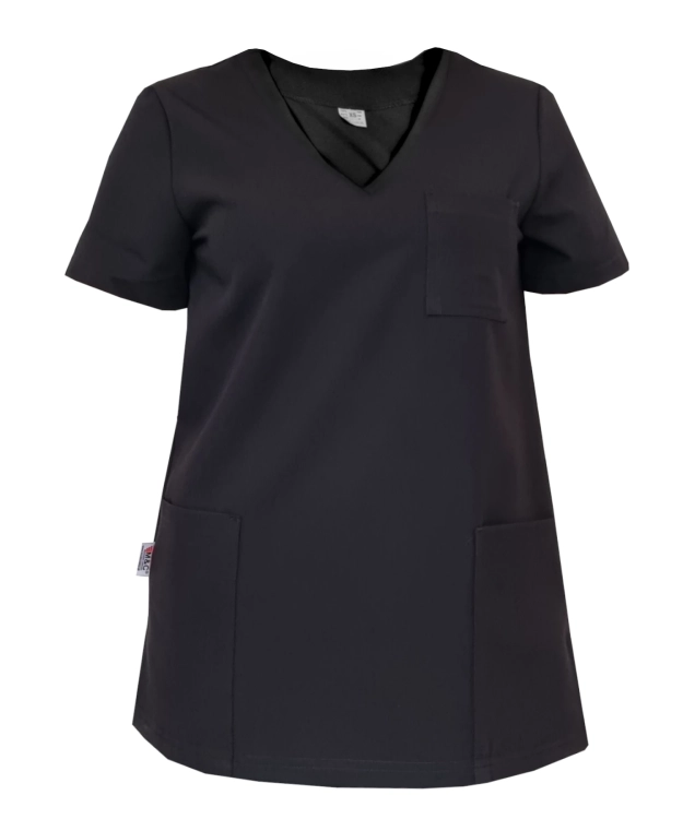 Damski komplet medyczny czarny – scrubs CASUAL PREMIUM