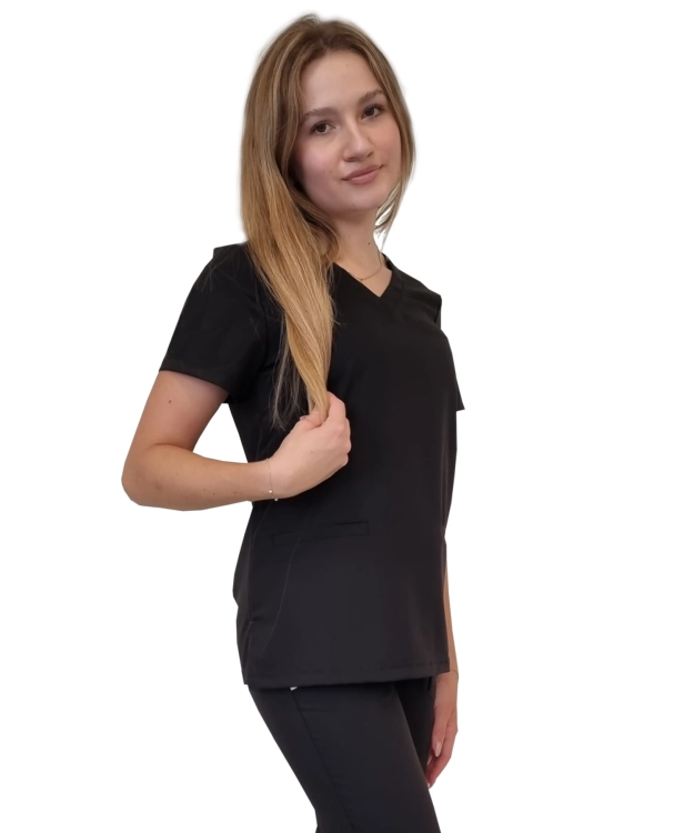 BASIC PREMIUM czarna damska bluza medyczna