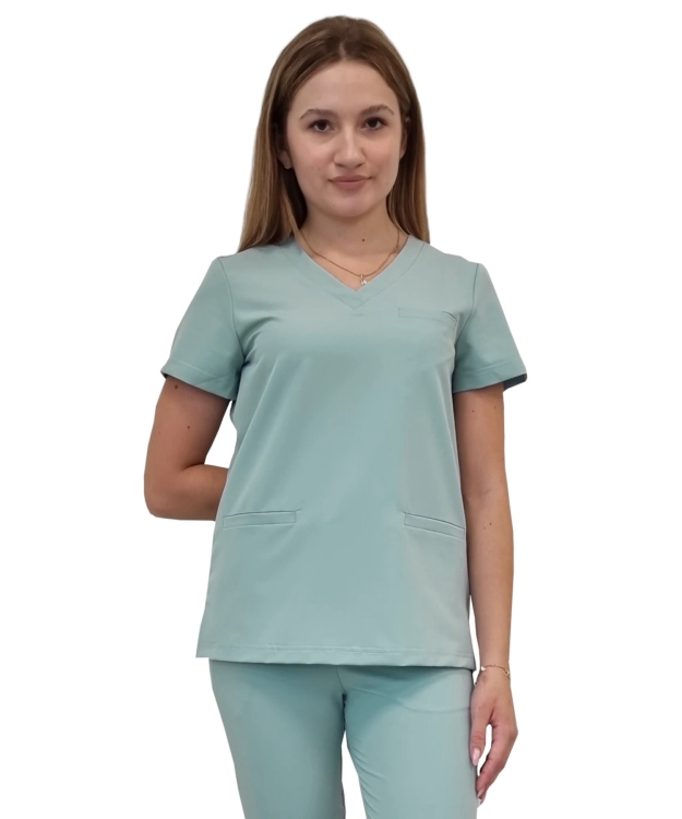 Damska bluza medyczna miętowa BASIC PREMIUM