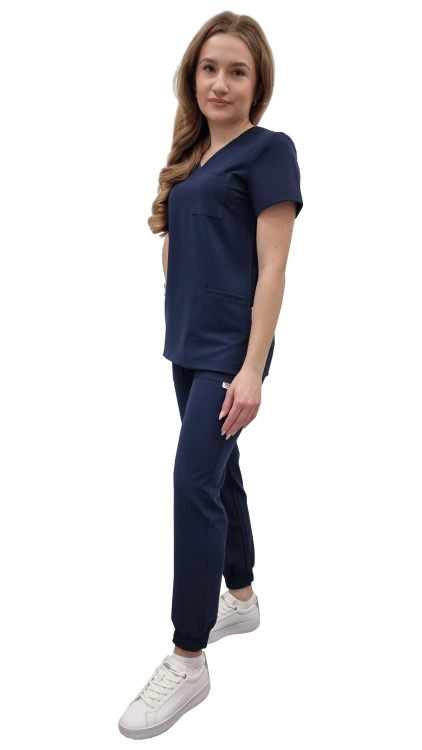 Damski komplet medyczny ciemny granat – scrubs CASUAL PREMIUM