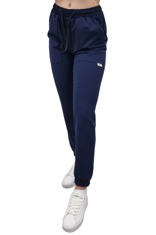 Joggery medyczne Casual Premium w kolorze ciemnym granatowym