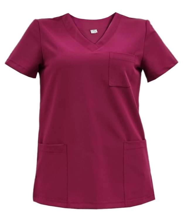 Scrubs CASUAL PREMIUM – damski komplet medyczny wiśniowy