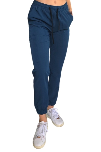 Joggery medyczne Casual Premium w kolorze morskim