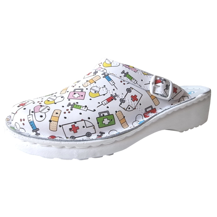 Buty medyczne damskie z kolorowym motywem W1
