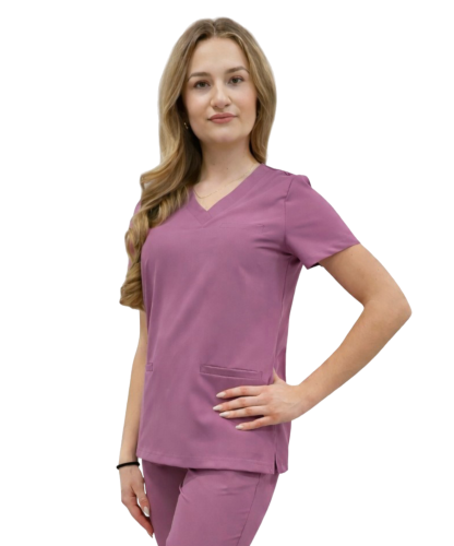 Bluza medyczna damska w kolorze winogronowym