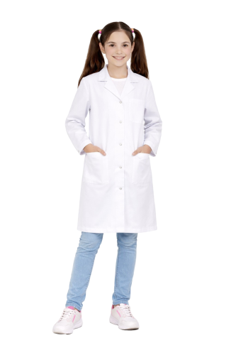 Fartuch laboratoryjny dla dzieci zapinany na napy