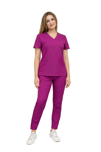 Damski komplet medyczny BASIC PREMIUM w kolorze purpurowym