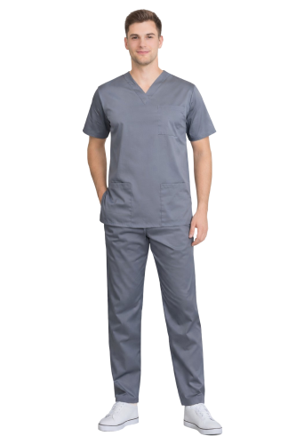 Komplet medyczny męski szary elastyczny