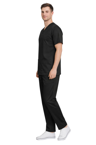 Czarny elastyczny komplet medyczny męski
