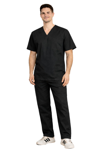 Komplet medyczny unisex w kolorze czarnym