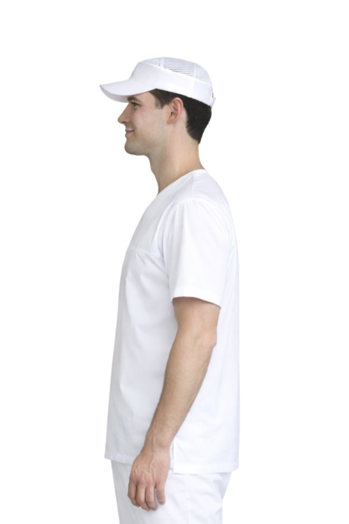 Krótki rękaw, bluza gastronomiczna, unisex, biała