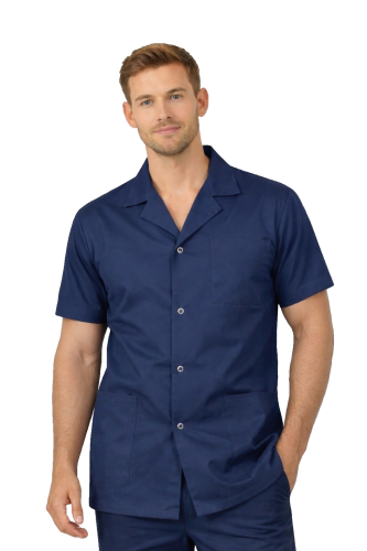 Męska bluza medyczna kolor granatowy z krótkim rękawem