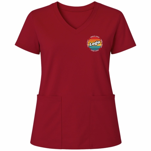 Bluza medyczna bordowa elastyczna bawełna z Twoim nadrukiem - kreator online.jpg