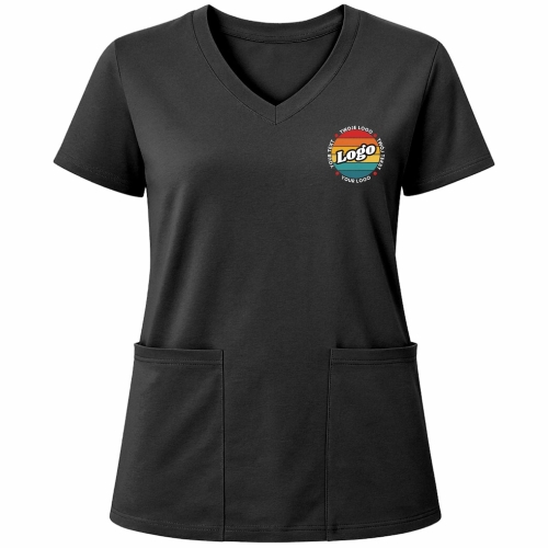 Bluza medyczna czarna elastyczna bawełna z Twoim nadrukiem - kreator online.jpg