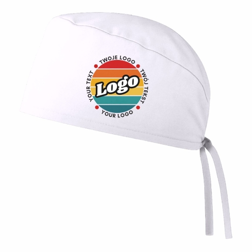 Czepek medyczny chirurgiczny biały z Twoim logo nadrukiem kreator online lewy bok.jpg