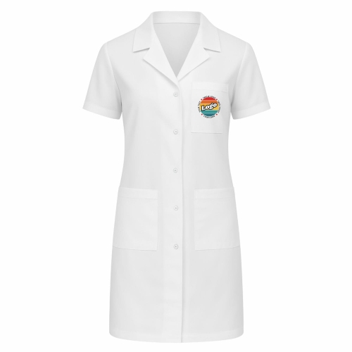 Fartuch laboratoryjny biały krótki rekaw z Twoim własnym nadrukiem kreator online przód.jpg