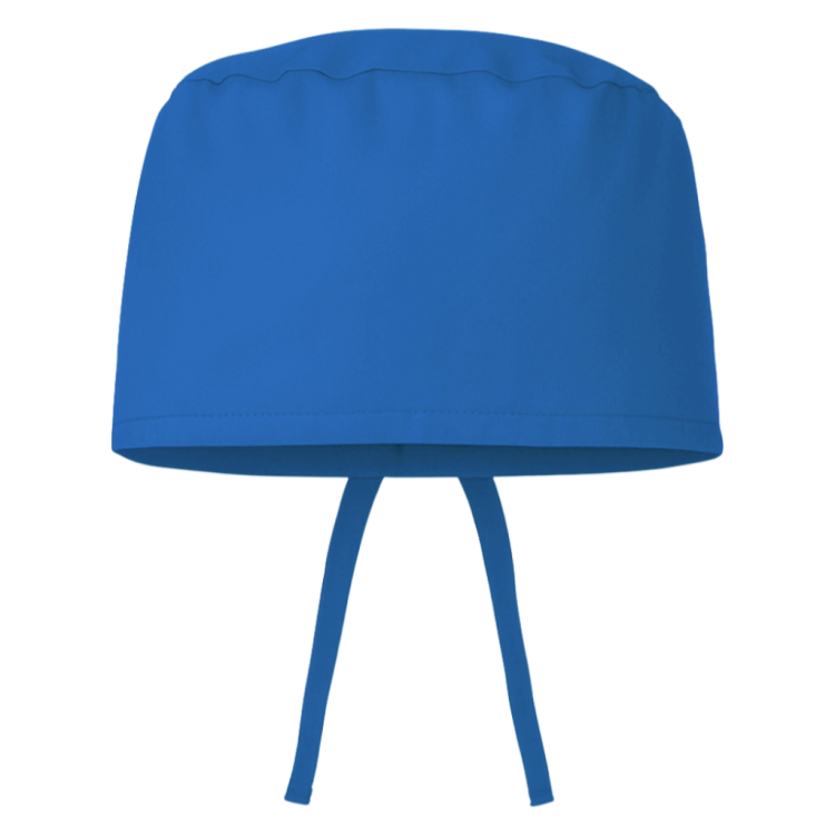 Czepek medyczny chirurgiczny wiązany unisex niebieski przód.png