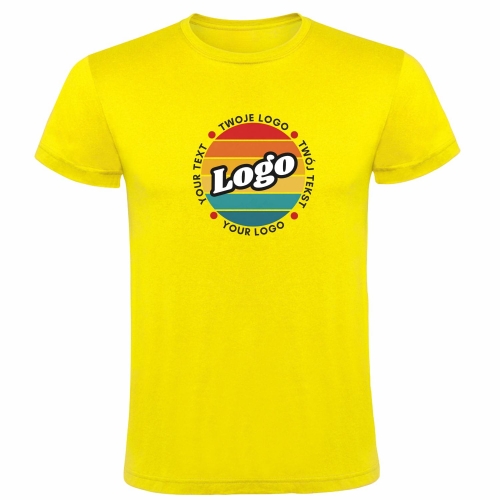 T-shirt koszulka żółta personalizowana Twój własny nadruk logo kreator online przód.jpg