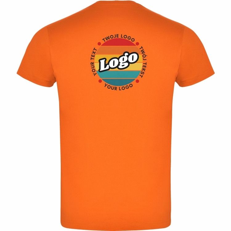 T-shirt koszulka pomarańczowa personalizowana Twój własny nadruk logo kreator online tył.jpg