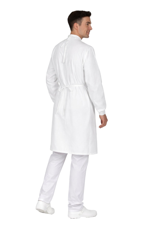 Unisex fartuch anatomiczny z kieszeniami biały