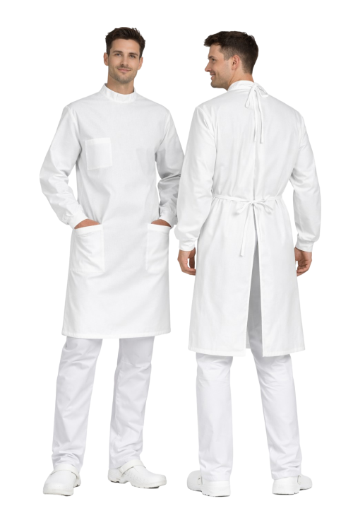 Anatomiczny fartuch biały wiązany na plecach