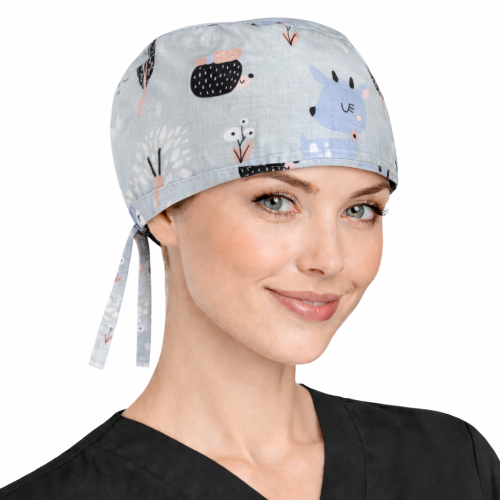 Czepek medyczny w kolorowe bajkowe wzory dla medyków W12.png